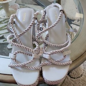 Guess Women's SILVER / GRAY Rope Sandals